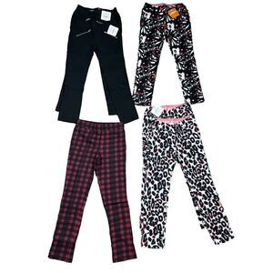 Gymboree Leggings Lot of 6 Girls Size 6/7 Black Animal Print Plaid Floral New
